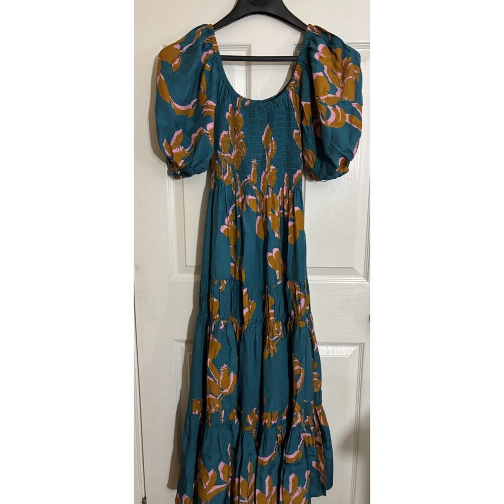 NWT La Ligne Pyper Dress Jade Cognac Bubblegum Floral Print 100% Silk Size S - Picture 11 of 16